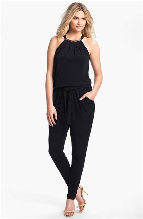 michael kors jumpsuit nordstrom|michael kors embellished halter jumpsuit.